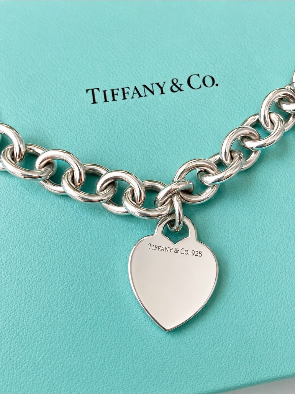 Tiffany & Co. Sterling Silver Heart Necklace, engraved “Emma” Silver
